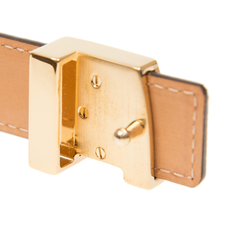 NEW LOUIS VUITTON BELT M9781 BROWN LEATHER 85CM