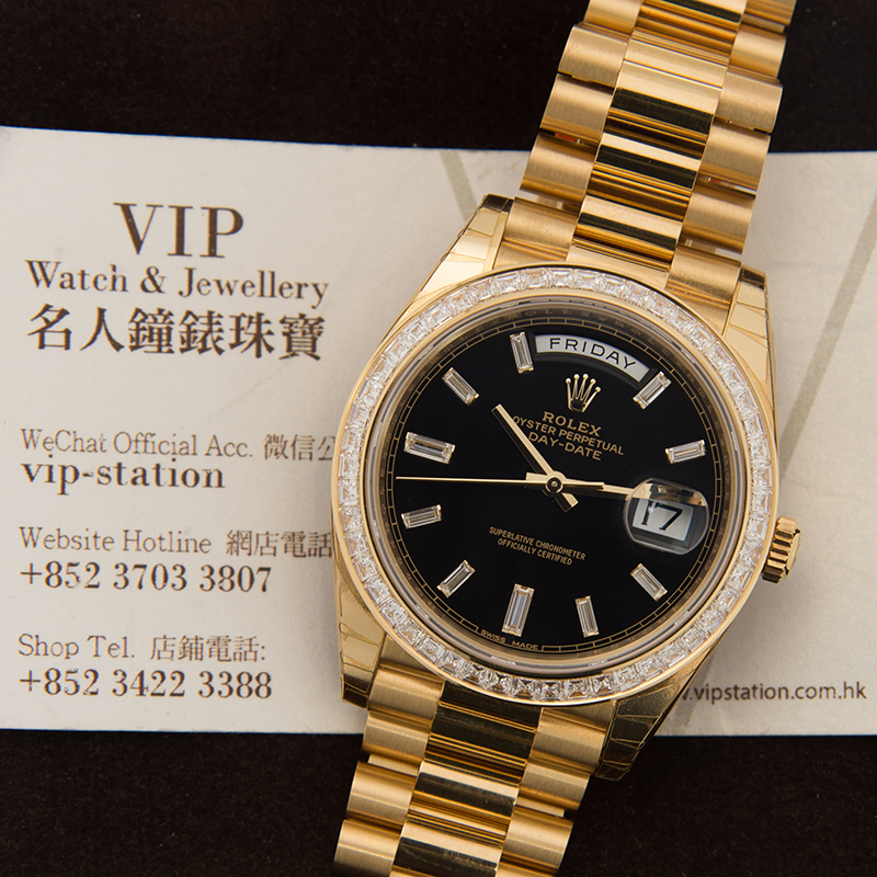 ダモ氏 ロレックス デイデイト 40 ウォッチ：18 ct イエローゴールド