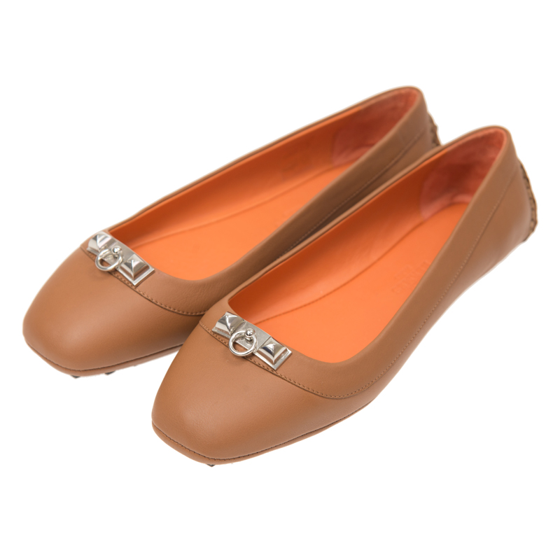 全新hermes 爱马仕 鞋 liberty 37 金色 皮革 36.5码