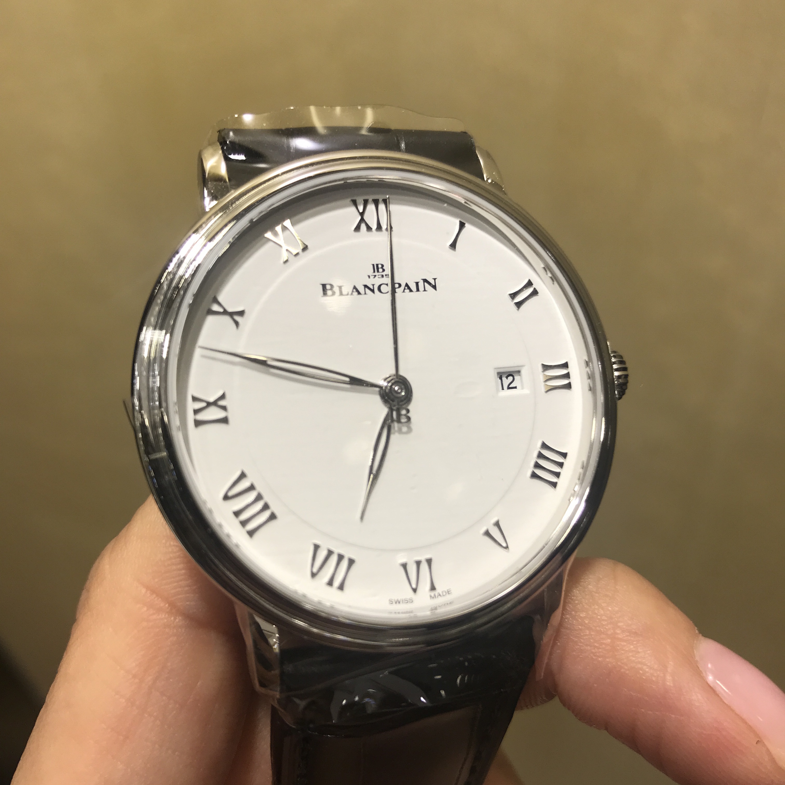 ブランパン メンズ自動巻き 腕時計、白文字盤6651-1143-55B（並行品） 新品 ブランパン ヴィルレ ステンレス ホワイト 自動巻き 6651-1127-55B