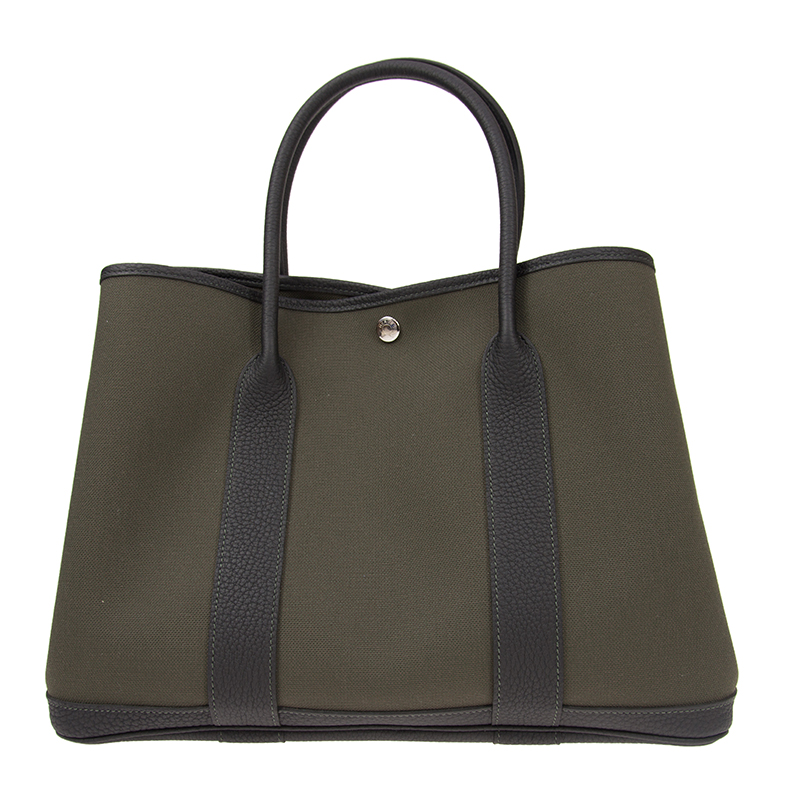 全新HERMES 愛馬仕手袋GARDEN PARTY 36 60/89 手提包花園包青銅綠