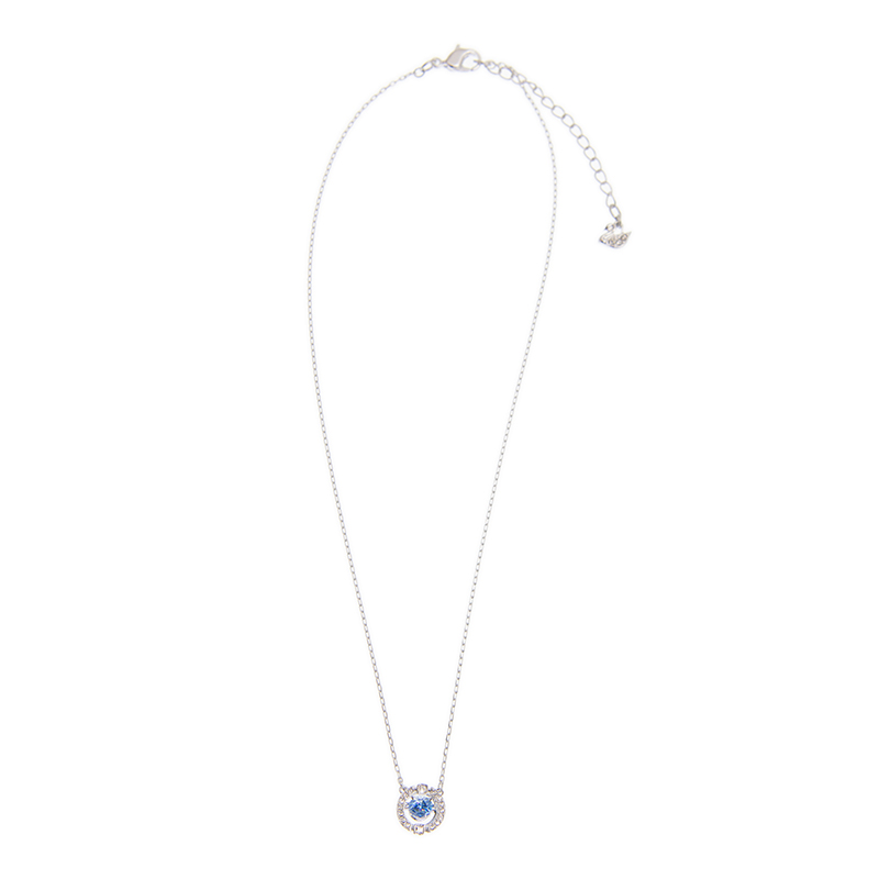 NEW SWAROVSKI SPARKLING DANCE NECKLACE 5279425 PLATED & BRASS BLUE