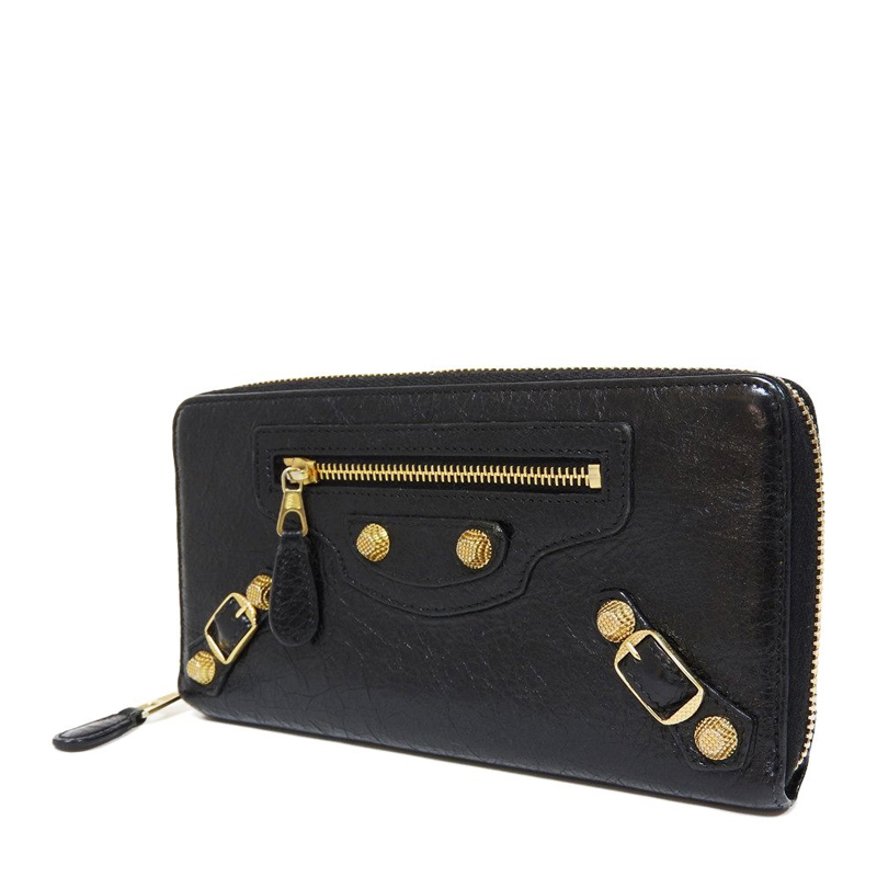小物 BALENCIAGA archive giant leather wallet Pre-owned Balenciaga Motocross Giant Continental Zip-Around