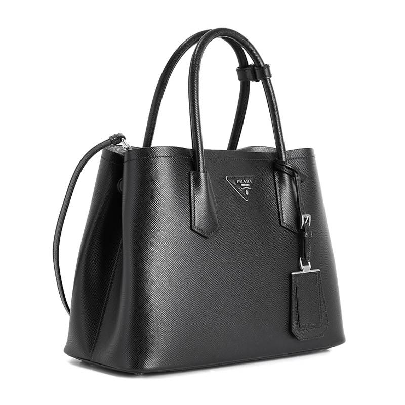 PRADA｜ (1BG443 XOG 2A4A F0002) Black Small Prada Double Saffiano leather bag | PRADA