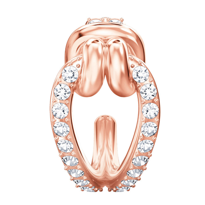 NEW SWAROVSKI LIFELONG EARRING 5392920 ROSE GOLD PLATED PINK GOLD