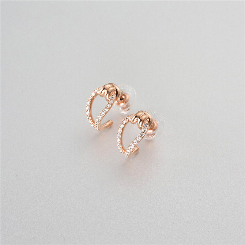 NEW SWAROVSKI LIFELONG EARRING 5392920 ROSE GOLD PLATED PINK GOLD