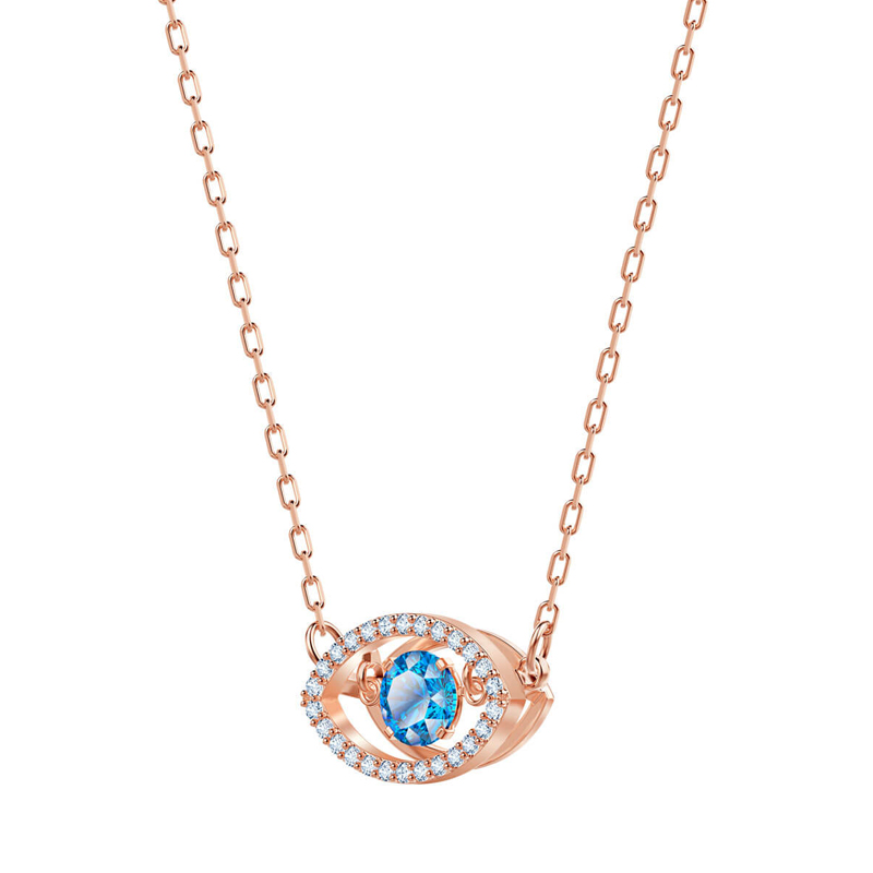 全新SWAROVSKI 施華洛世奇LUCKILY EVIL EYE 頸鏈5448611 藍色鍍