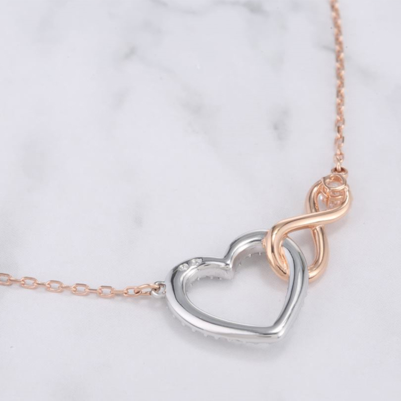 NEW SWAROVSKI INFINITY HEART NECKLCAE 5518865 SILVER ROSE