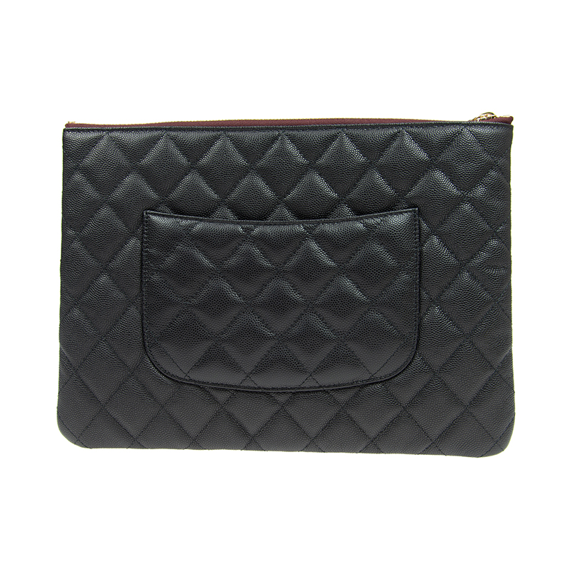 *上品レザー* CHANEL 25P ポーチ ミニクラッチ 洗練されたブラック ミニサイズ 25C【CHANEL】チェーンクラッチ