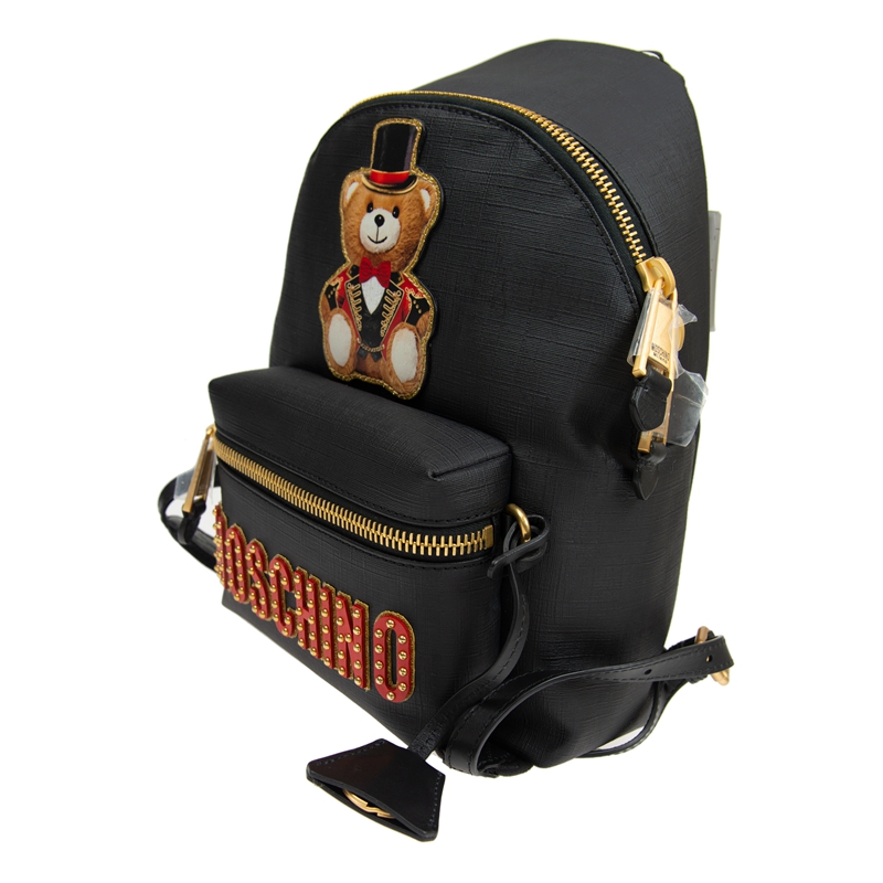 NEW MOSCHINO BACKPACK A7633 8210 1555 PVC BLACK