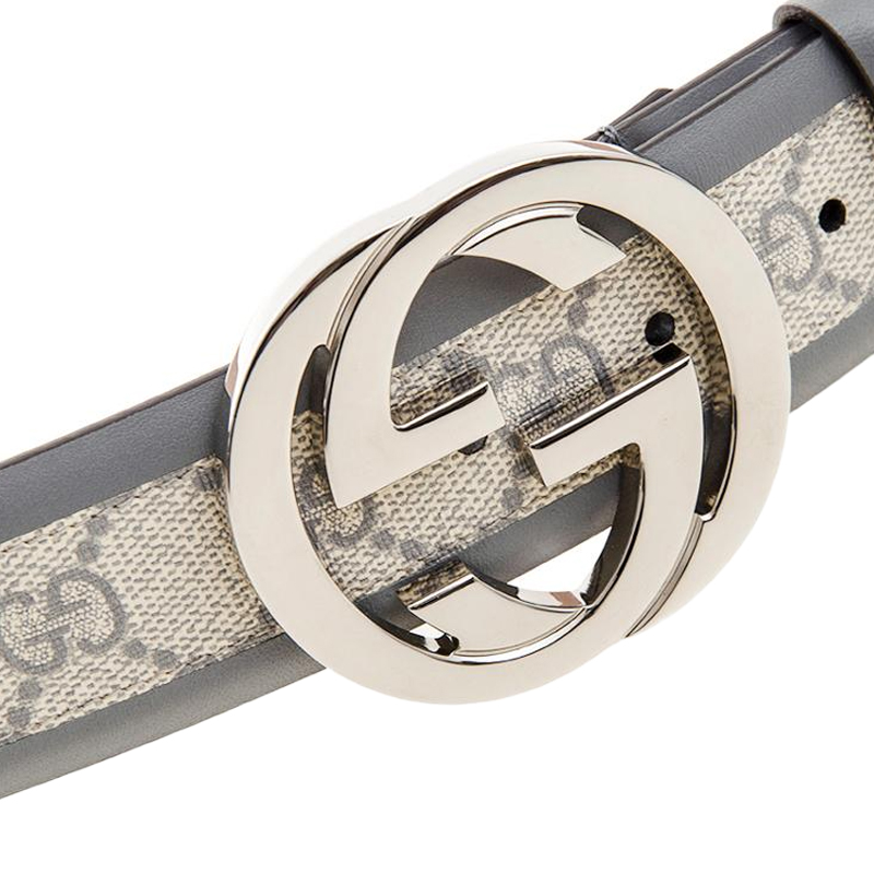 全新GUCCI 古馳皮帶142930 KGDHN 9891 帆布/皮革90CM