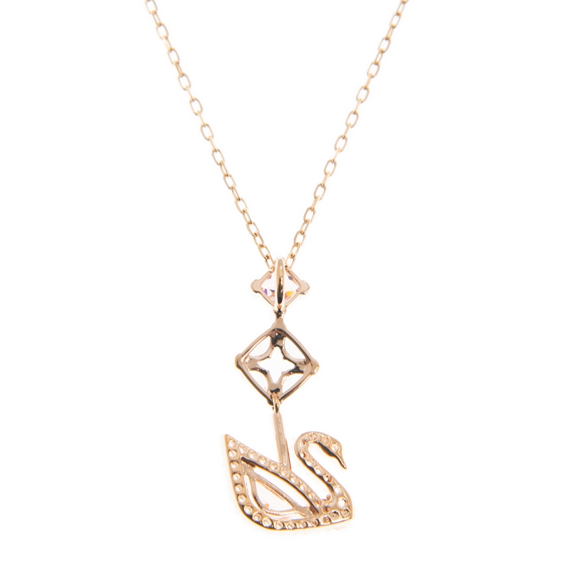 NEW SWAROVSKI DAZZLING Y SWAN NECKLCAE 5473024 PINK ROSE