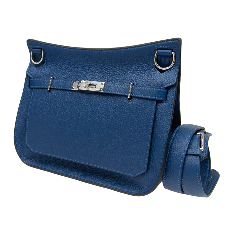 全新HERMES 愛馬仕手袋JYPSIERE 28 S4 斜挎包吉普賽包深邃藍
