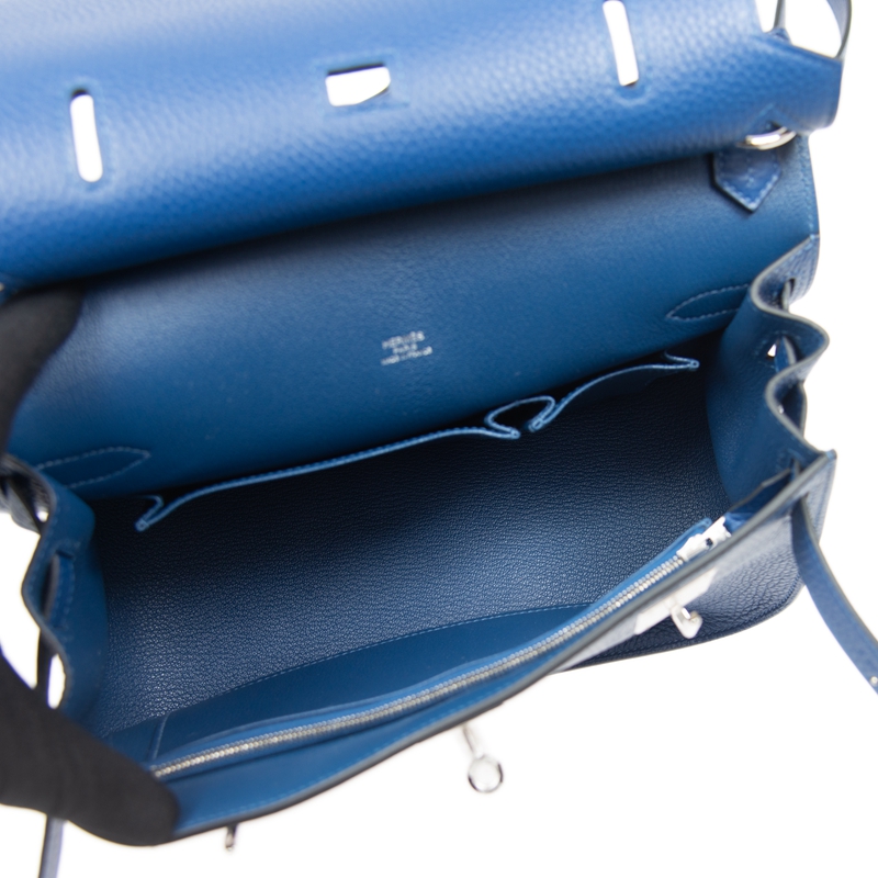 全新HERMES 爱马仕手袋JYPSIERE 28 S4 斜挎包吉普赛包深邃蓝