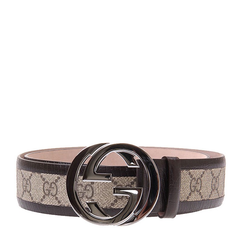 全新GUCCI 古馳皮帶142930 KGD1R 9643 帆布/皮革95CM