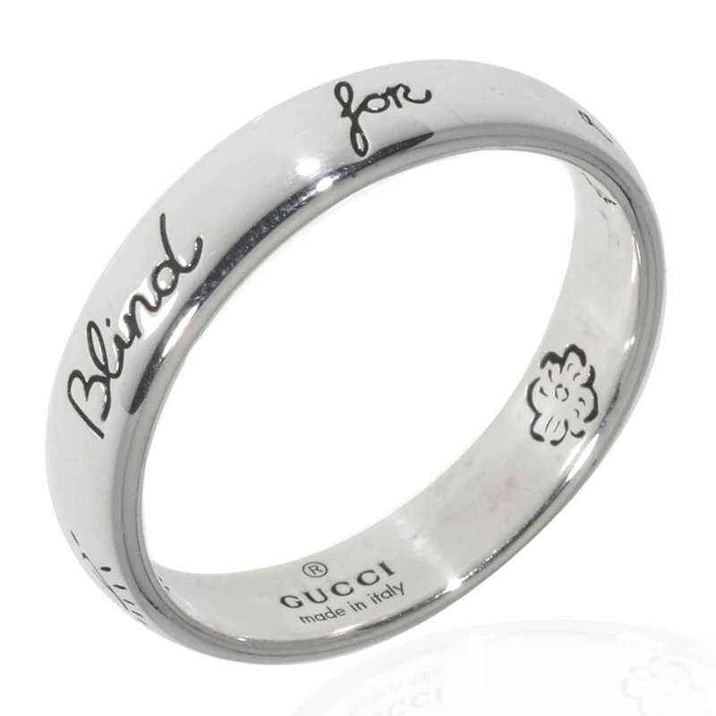 NEW GUCCI BLIND FOR LOVE RING 455247 J8400 0701 SILVER