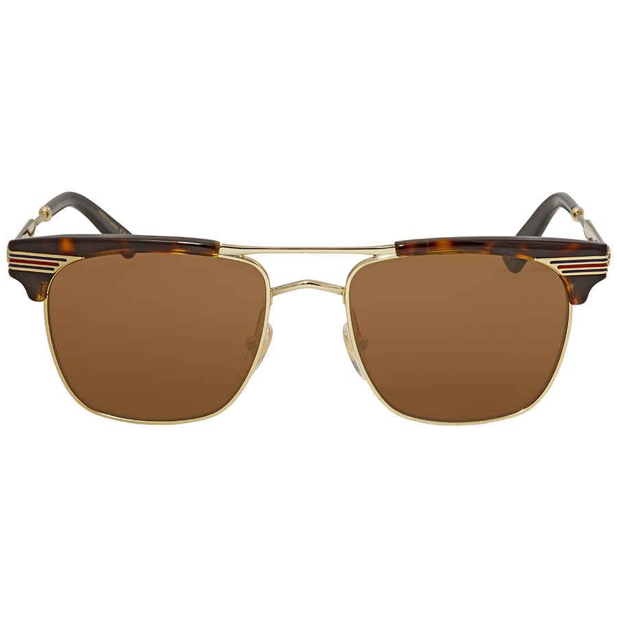 NEW GUCCI SUNGLASSES GG0287S 003 52 NEUTRAL METAL BROWN