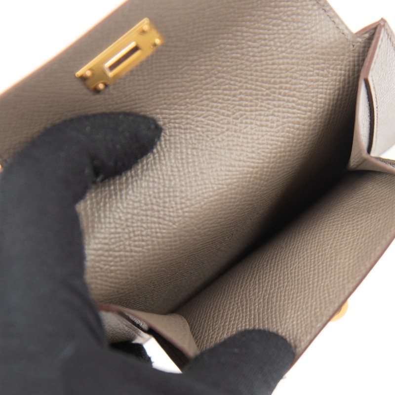 NEW HERMES WALLETS KELLY POCKET COMPACT 8F ETAIN ESPOM GP SHORT