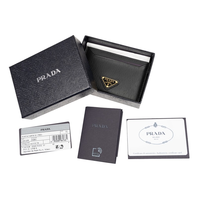 PRADA プラダ CARD HOLDER カードホルダー ブラック カーフスキン