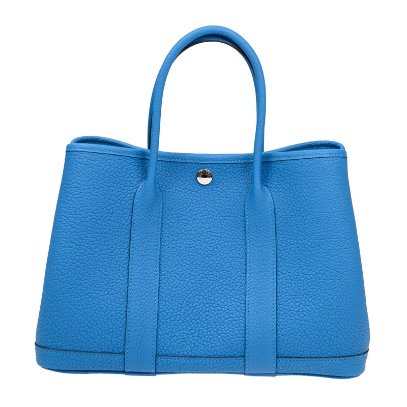 NEW HERMES BAGS GARDEN PARTY 30 B3 HANDBAG BLEU ZANZIBAR