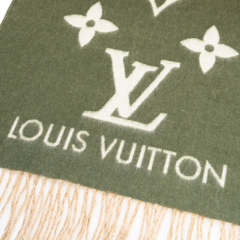 NEW LOUIS VUITTON SCARFS REYKJAVIK GRADIENT M76881 WOOL GREEN