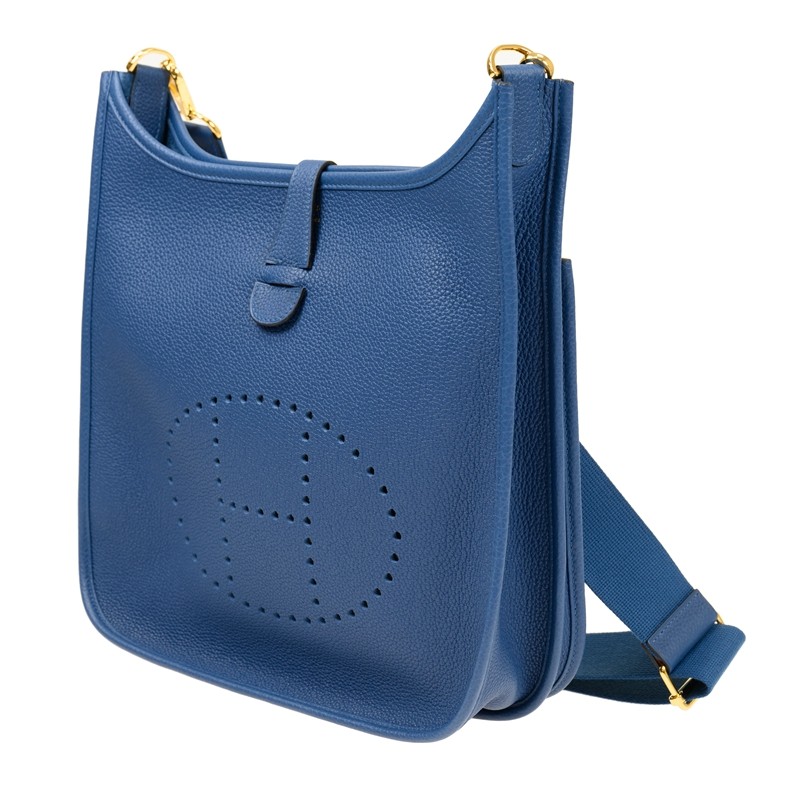 NEW HERMES BAGS EVELYNE 29 S4 CROSSBODY BAG DEEP BLUE
