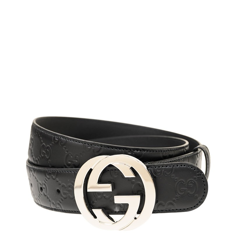 NEW GUCCI BELTS 411924 CWC1N 1000 LEATHER 90CM