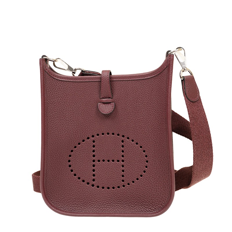 NEW HERMES BAGS EVELYNE 16 57 CROSSBODY BAG BORDEAUX