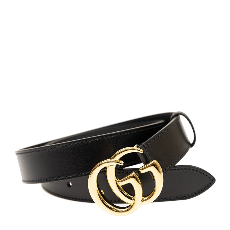 中古・古着通販】GUCCI (グッチ) ハラコGバックル ブラック