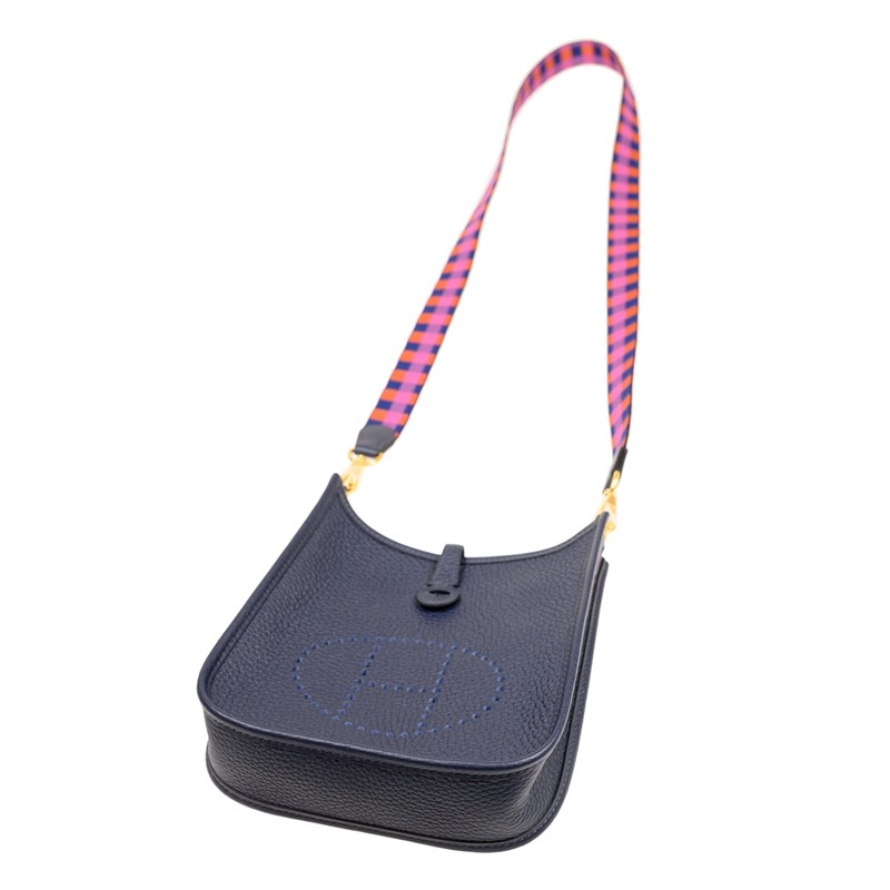 NEW HERMES BAGS EVELYNE 16 2Z CROSSBODY BAG BLUE NUIT