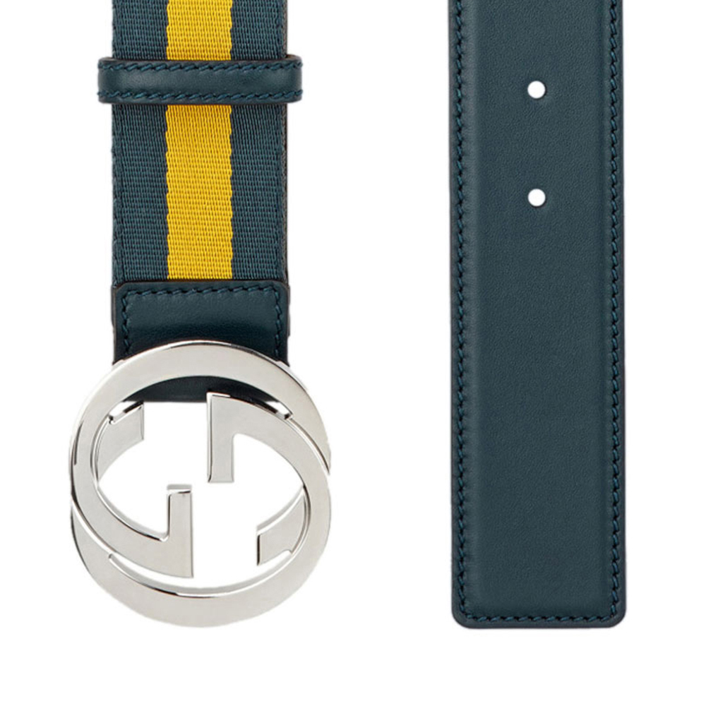 全新GUCCI 古驰皮带114984 H90WN 4469 帆布/皮革90CM