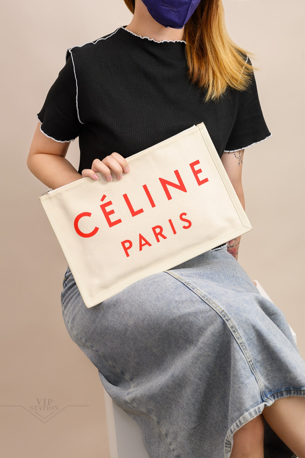 NEW CELINE HANDBAGS MADE IN CLUTCH POUCH 10A96 2B4W 27NR