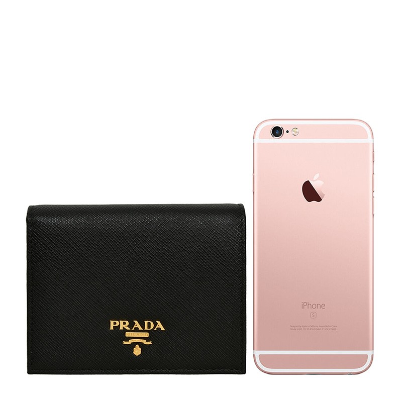 全新PRADA 普拉達銀包1MV204 QWA F0002 短身啪鈕款銀包