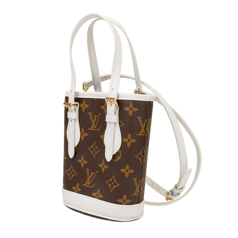 ルイヴィトン ショルダーバッグ モノグラム ナノ・バケット M81489 LOUIS VUITTON バッグ ショルダーバッグ 白 ホワイト