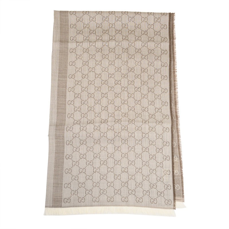 NEW GUCCI SCARF 282390 3G704 1578 WOOL GREY