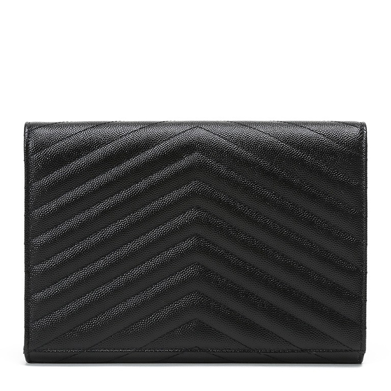 SAINT LAURENT PARIS｜CLUTCHES (617662 BOW01 1000) CASSANDRE MATELASSÉ FLAP POUCH in grain de poudre leather