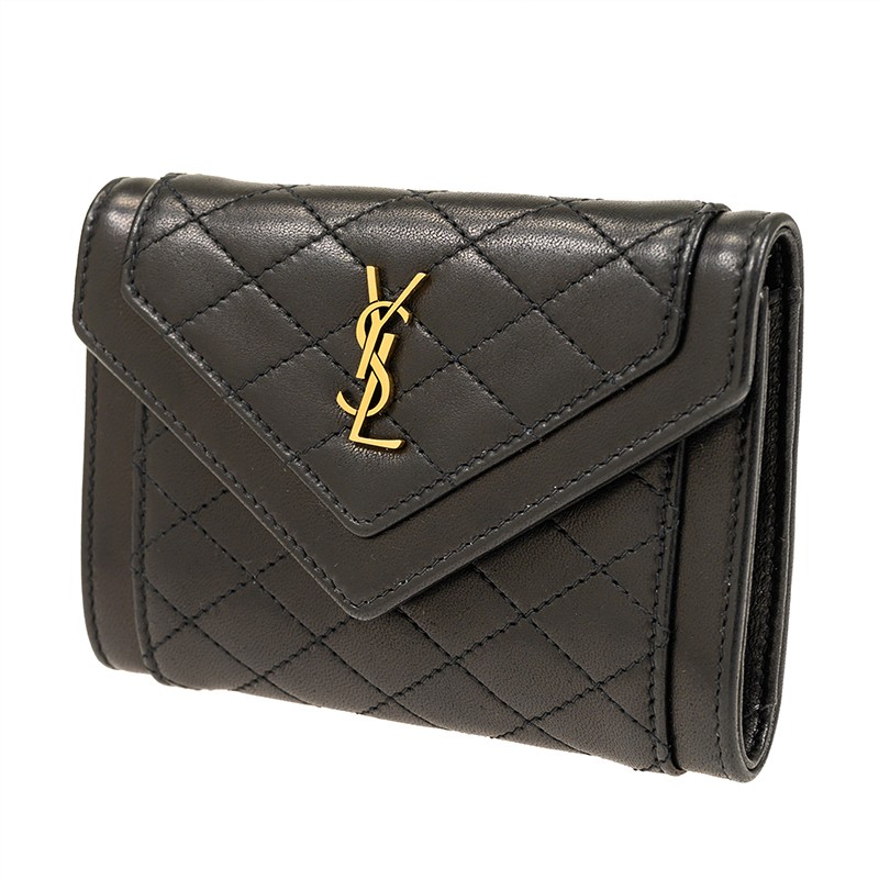 Saint Laurent] Monogram Half Wallet 403943 BOW01 1000 送料込 SAINT LAURENT》 403943 BOW01 1000 Matlase Half Wallet (Saint