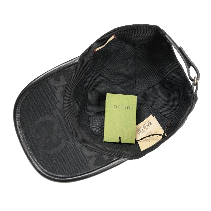 NEW GUCCI HAT 727562 4HAVS 1060 BLACK CANVAS L
