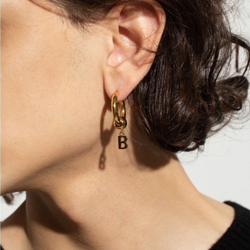 NEW BALENCIAGA EARRING 596179 TZ78V 0027 METAL GOLD