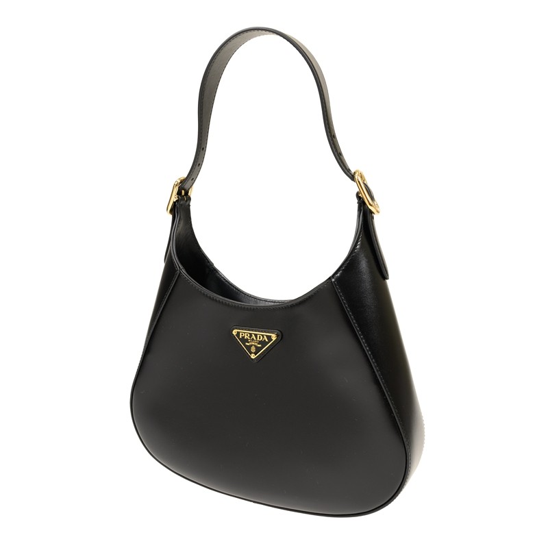 ★PRADA★ [Prada] SS25 bag 1BE067VWOM2C7Q F0002 Black Re-Nylon and Saffiano leather shoulder bag | PRADA