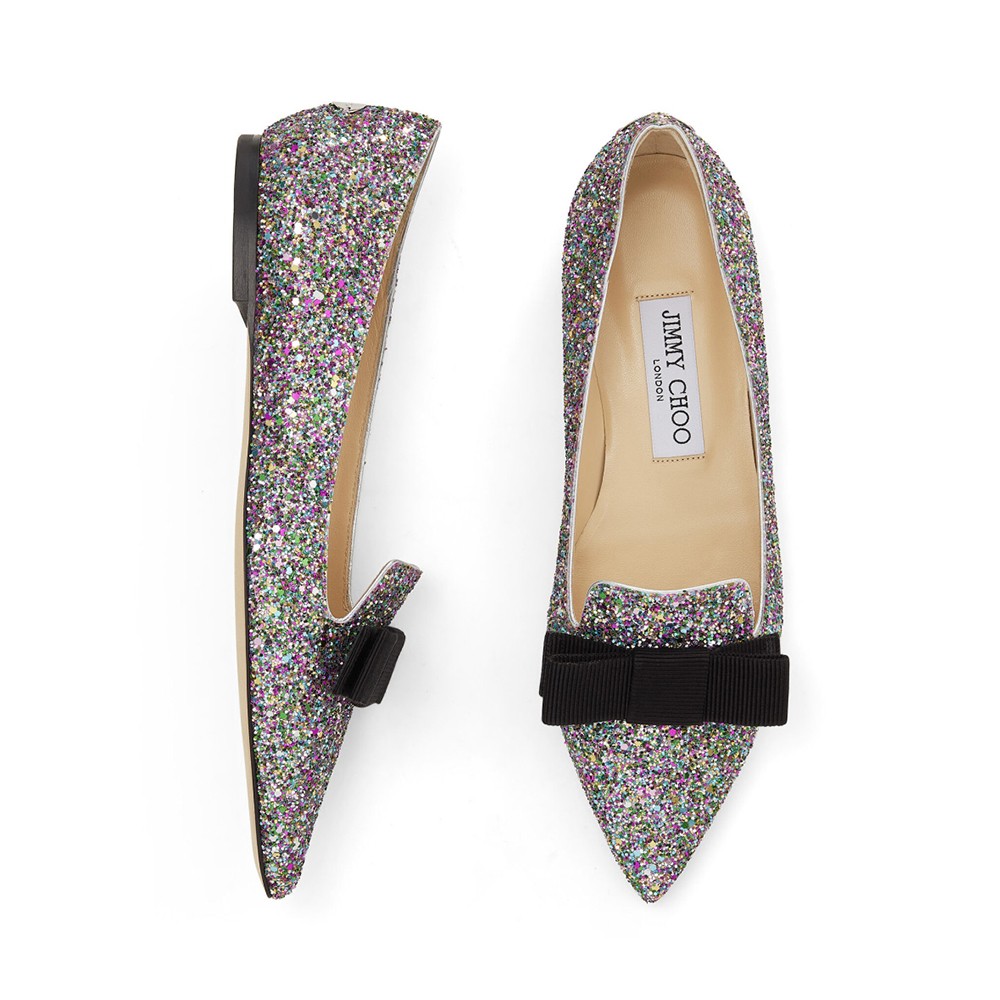 NEW JIMMY CHOO SHOES GALA CGF CONFETTI LEATHER MULTI COLOR