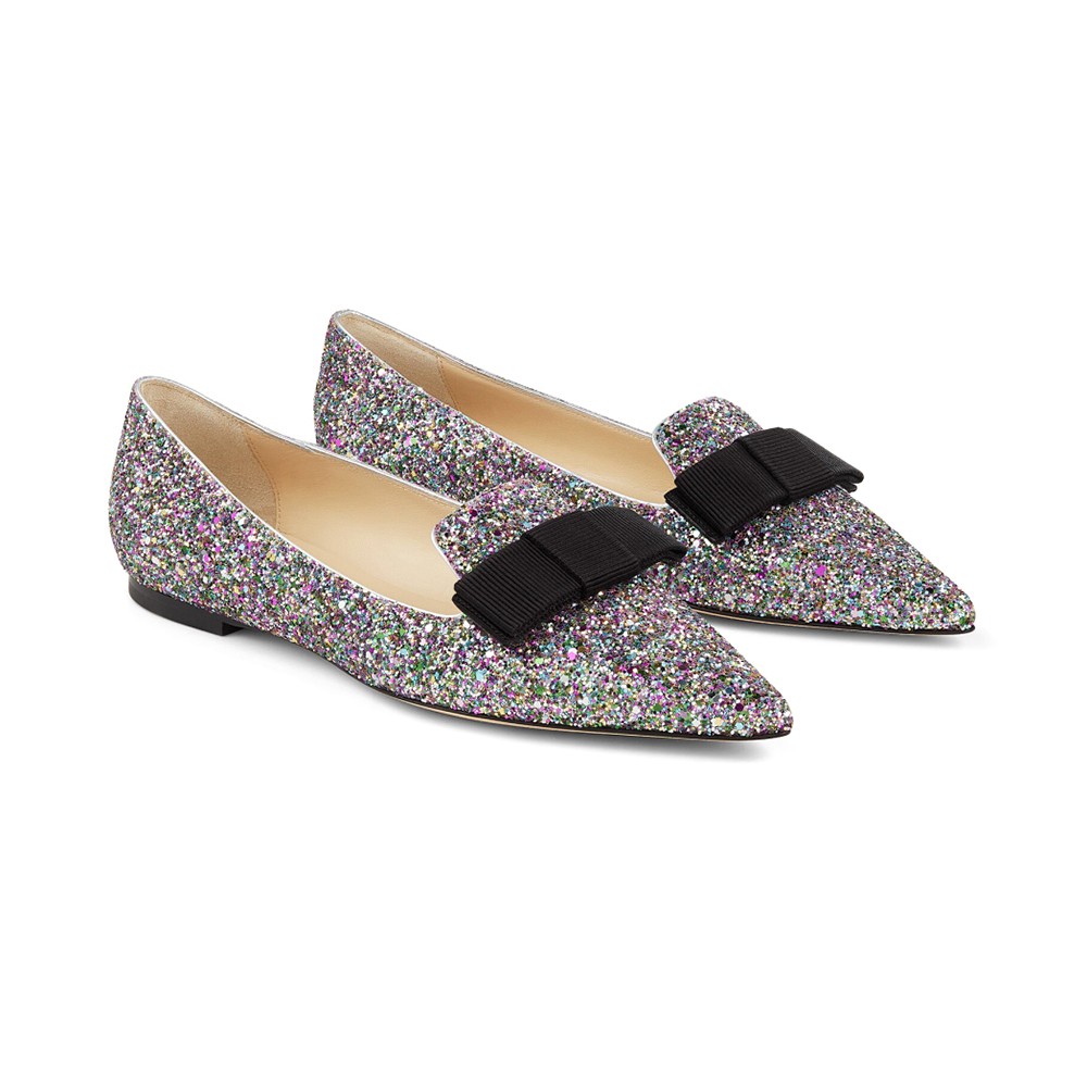 NEW JIMMY CHOO SHOES GALA CGF CONFETTI LEATHER MULTI COLOR