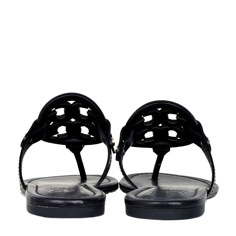 TORY BURCH ミラサンタル 50008694 001 NEW TORY BURCH SLIPPERS 50008694 001 LEATHER BLACK 36YARD