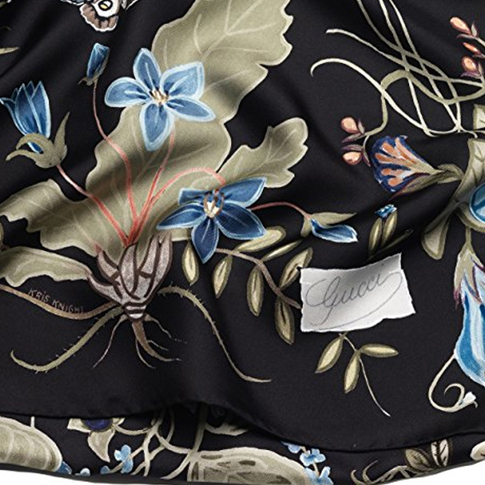 NEW GUCCI SCARFS 371443 3G001 1000 SILK BLACK