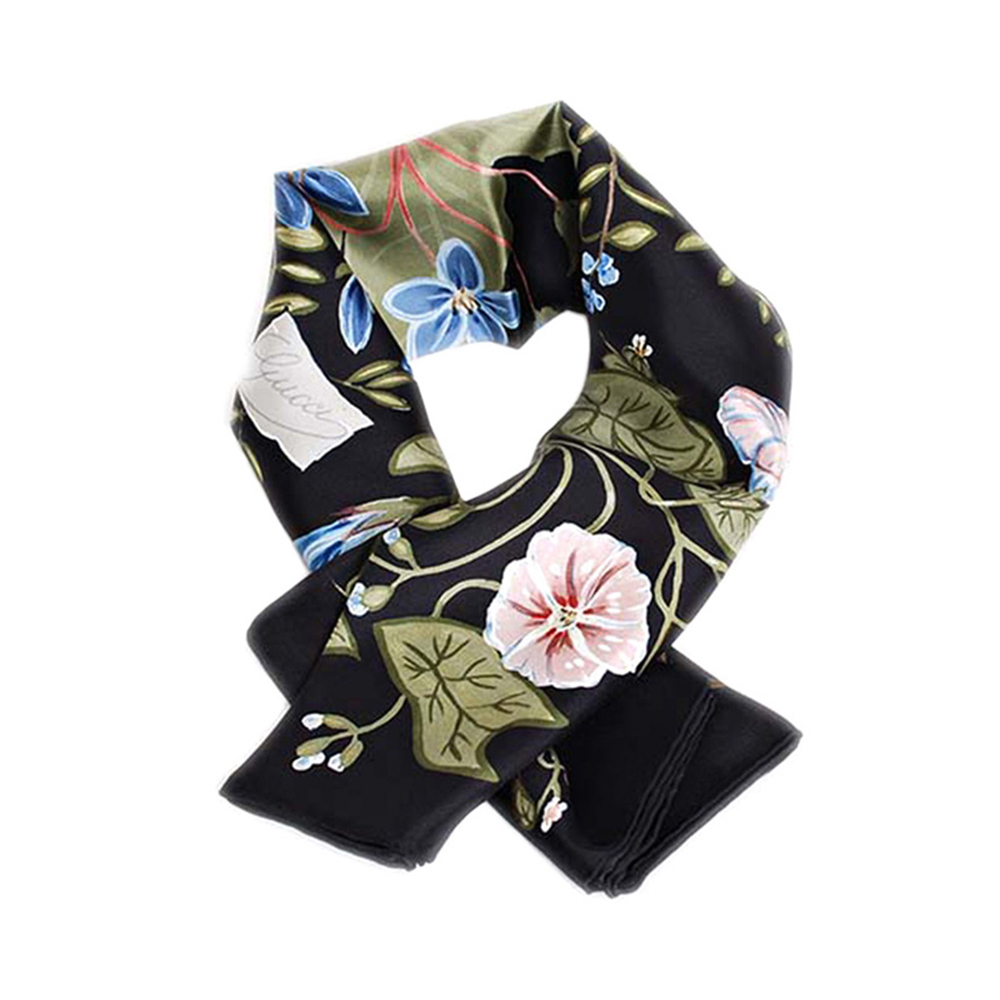 NEW GUCCI SCARFS 371443 3G001 1000 SILK BLACK