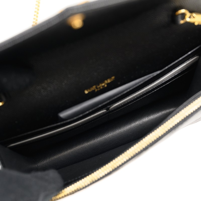 Saint Laurent 742920BOW011000 関税送料込 カサンドラ エンベロープ チェーンウォレット（グレイン・ド