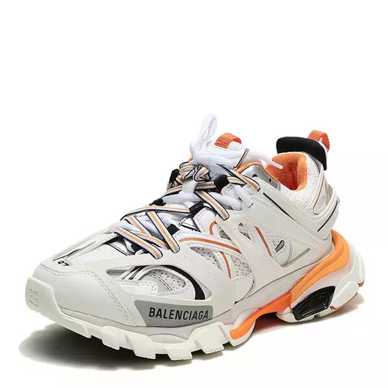 スニーカー BALENCIAGA Women Sneakers 542436 W1GB1 9059 white NEW BALENCIAGA SHOES 542436 W1GB1 9059 FABRIC WHITE / ORANGE