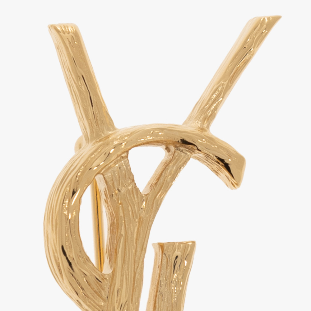 NEW YSL SAINT LAURENT BROOCH 748486 Y1500 8007 GOLD BRASS