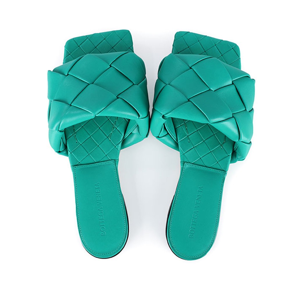 NEW BOTTEGA VENETA SLIPPERS 608853 VBSS0 3227 LEATHER GREEN
