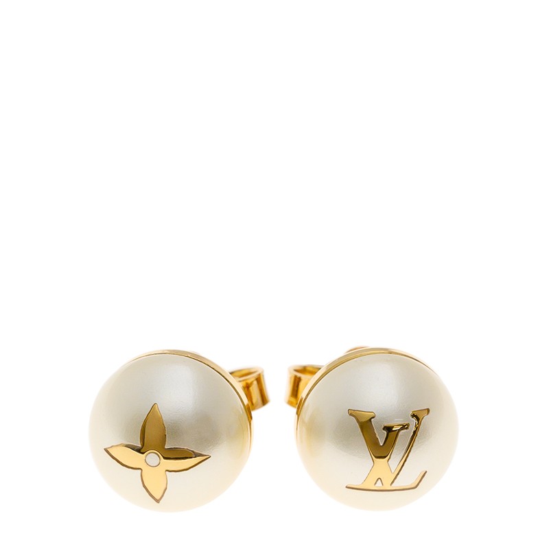 NEW LOUIS VUITTON EARRING MY MIX PEARL M01589 PEARL BLANC
